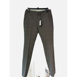 NWT Adrianna Papell Kate black patterned straight leg trousers women's size 4